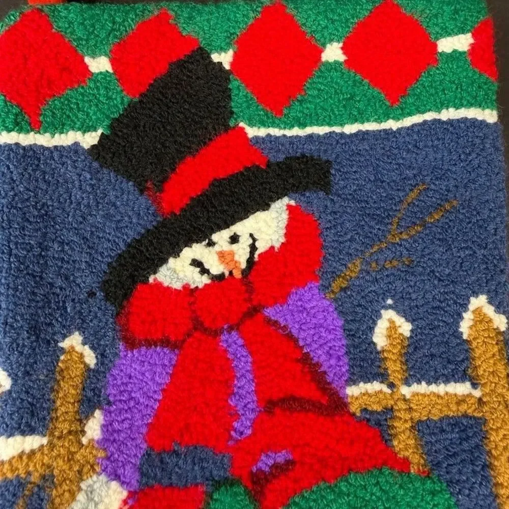 Hooked Snowman 18 Inch Christmas Stocking